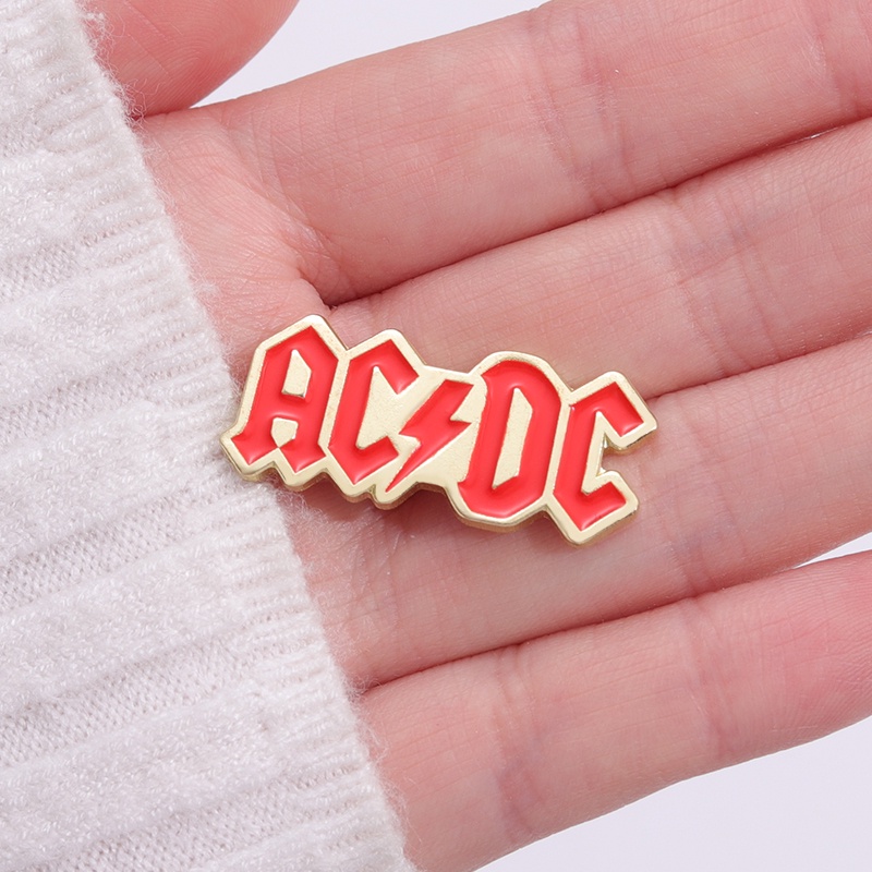 Kartun Musik AC DC Musisi Rock Enamel Bros Pin Ransel Kerah Lapel Pin Lencana Fashion Perhiasan Aksesoris