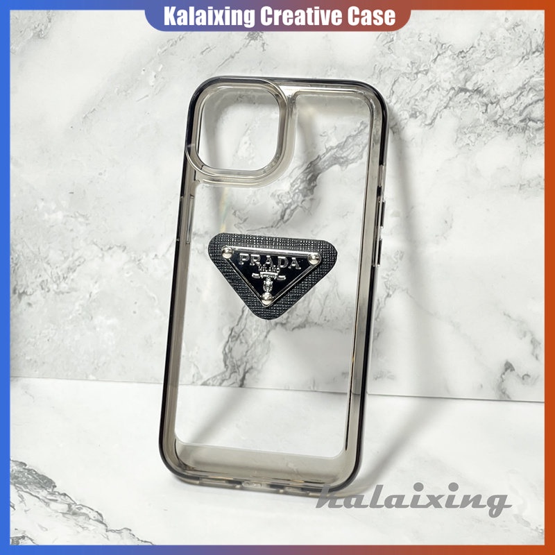 IPHONE Casing Ponsel Bahan Akrilik Transparan Shockproof Untuk Iphone14 11 12 13 Pro Max XS Max X XR 3D Prada Hard Casing
