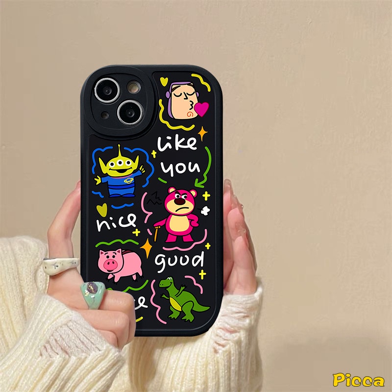 Case Untuk Infinix Hot 11 9 10 Play Smart5 6 Hot 10T 10s 11s Infinix Note8Panas10 Lite Kartun Toy Story Alien Lucu Manyo Babi Shockproof Lembut Tpu Penutup Belakang