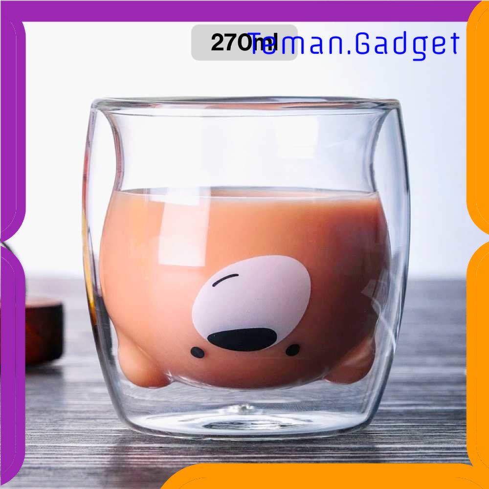 TG -  DPR SIBAOLU Gelas Mug Animal Double Wall Glass - C8784