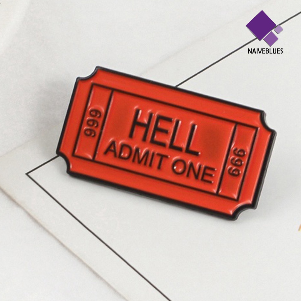&lt; Naiveblues &gt; Bros Pin Huruf Inggris Pakaian Dekorasi Alloy Huruf Hell Admit Badges Metal Brooch