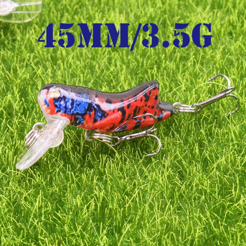 Agustina Insect Bionic Fishing Lure 3D Eyes Pesca Bass Swimbait Belalang 45mm Bass Carp Flying Wobbler Lure