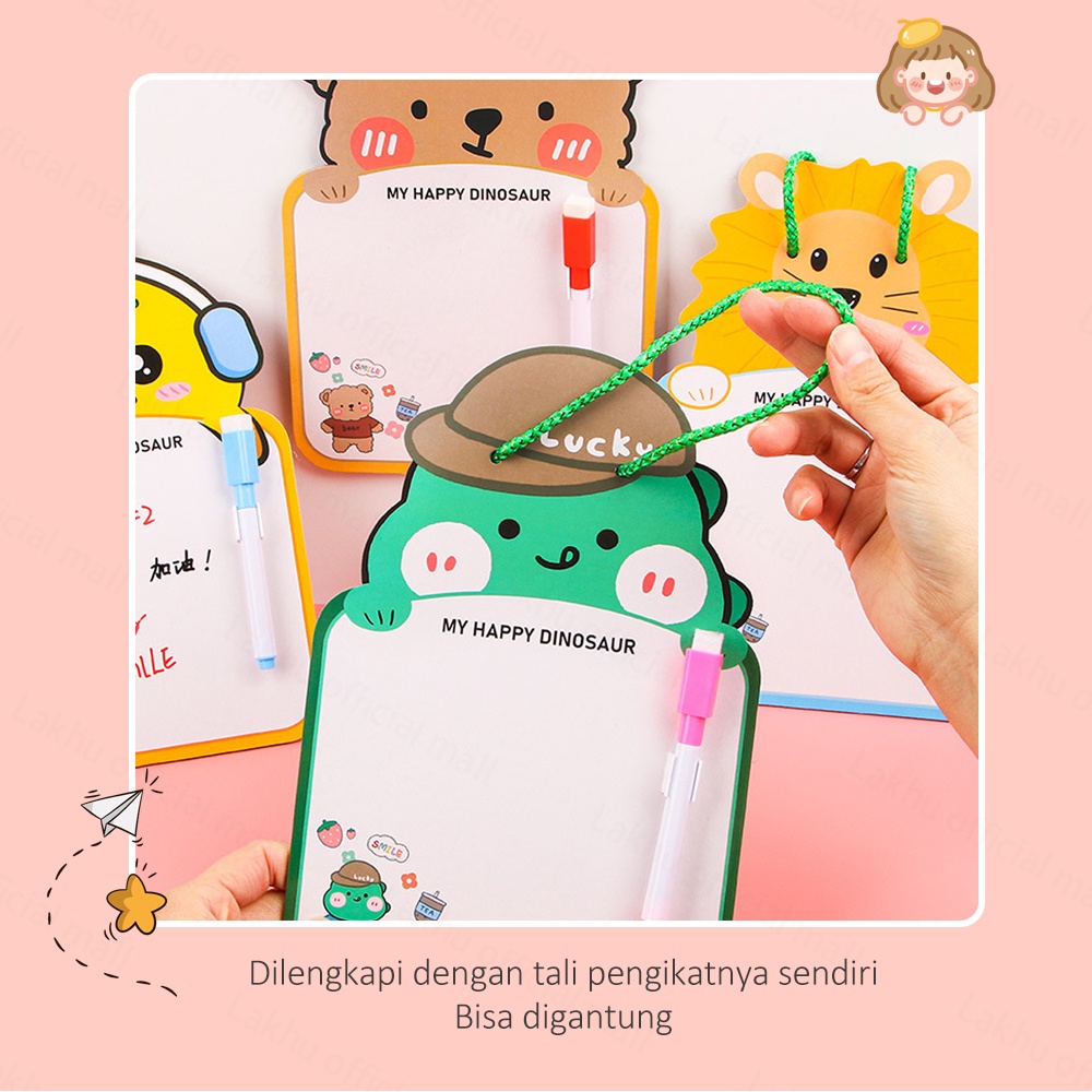 JCHO Papan Gambar Anak Bisa Dihapus/ Papan Gambar Anak/ Papan Tulis Mini Motif Hewan Lucu