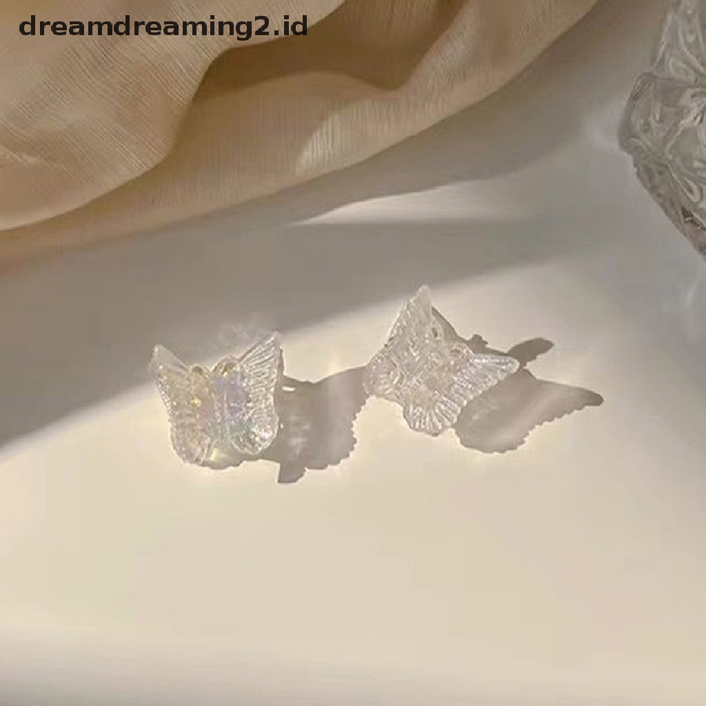 (dream) 10pcs Mini Butterfly Hair Claw Transparan Resin Lucu Manis Jepit Aurora Jepitan Fashion Anak Perempuan Aksesoris Rambut//