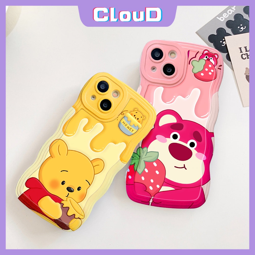 Infinix Hot10 9 8 10T 11play Hot20 20s 12i 10s 11s NFC 10Lite 11s 12 Pro Smart5 4 6 Plus Note 10Pro 8 12 G96 12Pro 12 2023 Winnie The Pooh Strawberry Bear Manyo Lucu Lembut Sarung