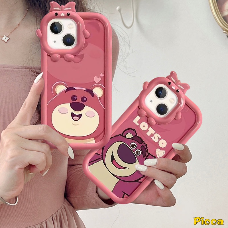 Casing Lensa Little Monster Ikatan Simpul 3D Redmi Note 11s 10s 9 8 11 Pro+10 Pro Redmi 10a1 10A 9 A1+9C 9A 10C 9T POCO M3 X3 Pro NFC Mi 11 Lite Kartun Manyo Beruang Strawberry Lucu Sarung