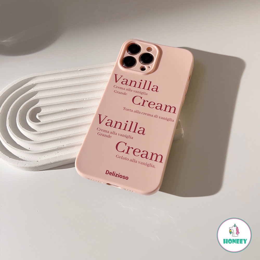 IPHONE Pink Sederhana Shell Wine Pink Huruf Gadis Ponsel Case Untuk Iphone14 13 12 11 Pro Max Case Lucu Manis Kartun Soft Cover