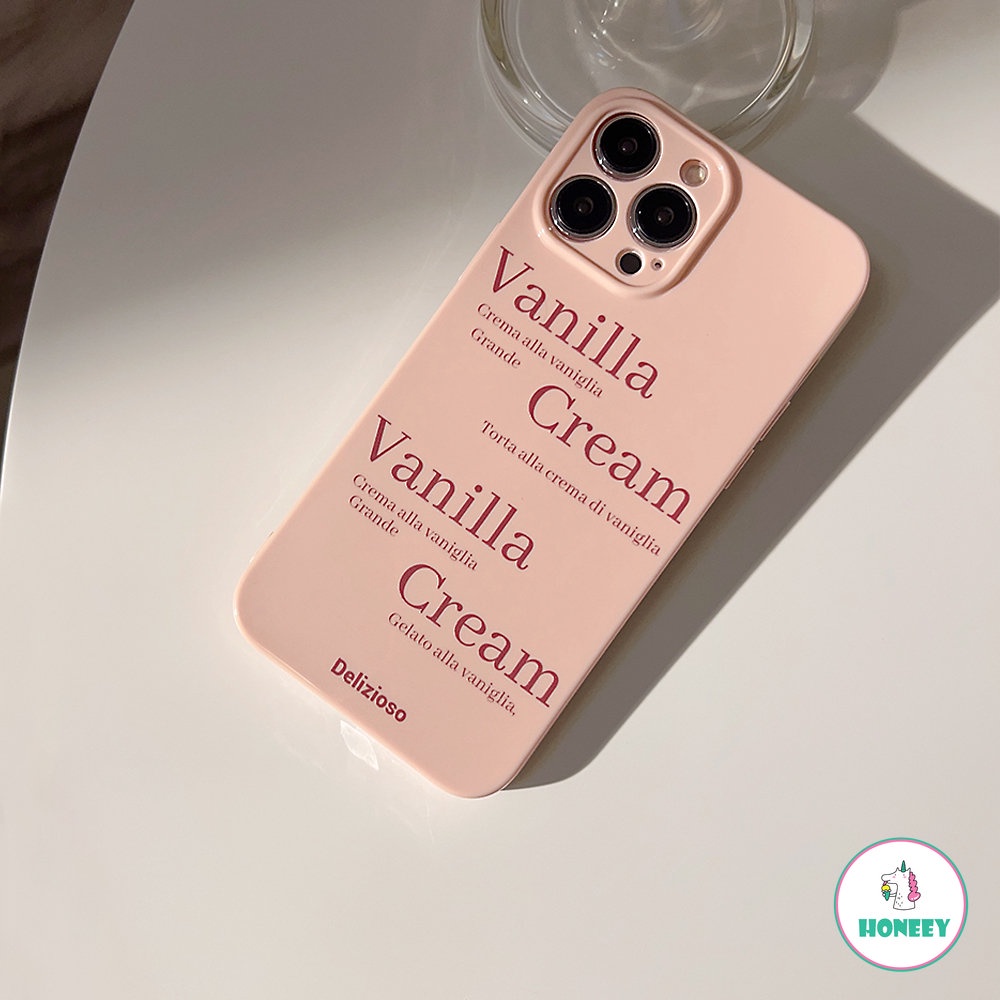 IPHONE Pink Sederhana Shell Wine Pink Huruf Gadis Ponsel Case Untuk Iphone14 13 12 11 Pro Max Case Lucu Manis Kartun Soft Cover