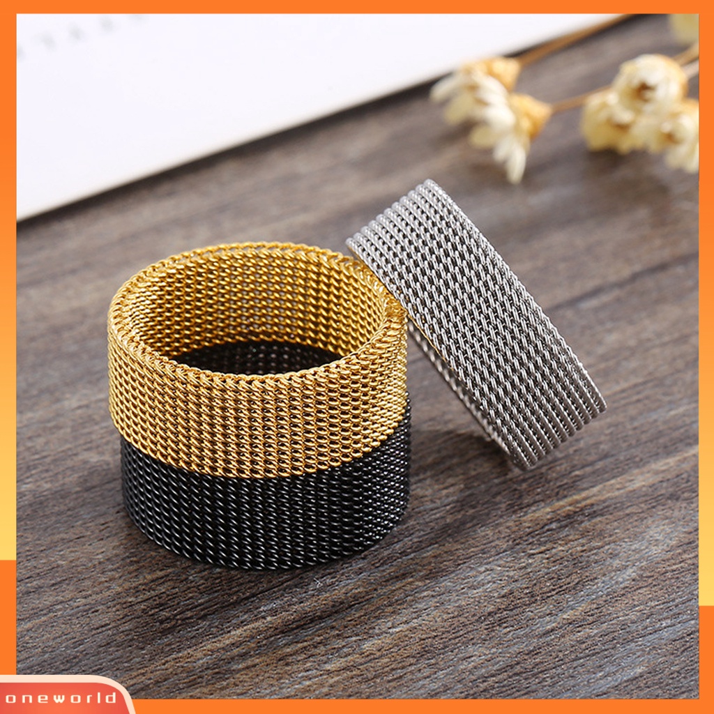 [EONE] Cincin Jari Gaya Sederhana Warna Hidup Semua Pertandingan Bebas Alergi Ringan Hias Stainless Steel Temperamen Kilau Terang Unisex Finger Ring Untuk Pria