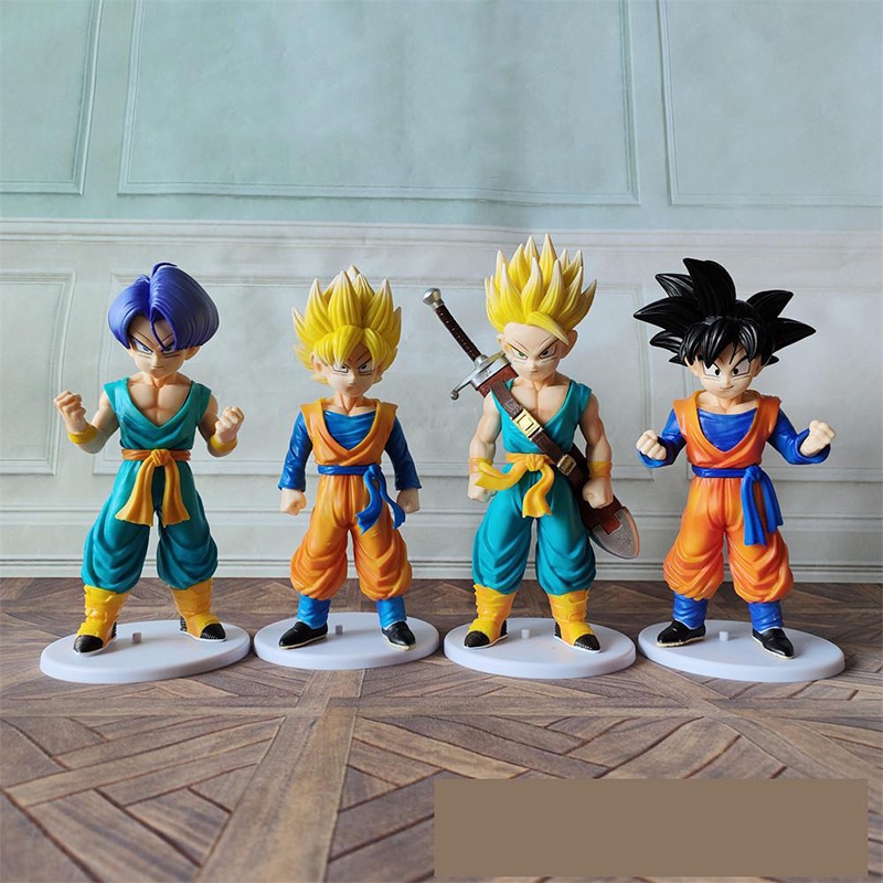 Dragon Ball Z Angka Son Goten Trunks Tokoh Anime Pvc Gk Super Saiyan Figurine Dbz Patung Dekorasi Koleksi Model Mainan