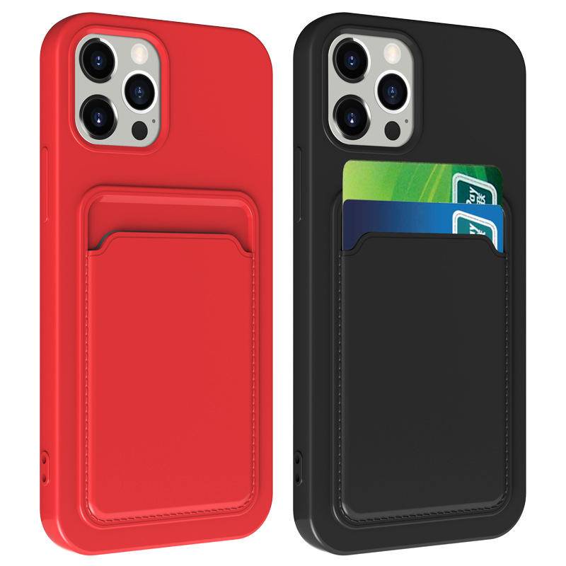 IPHONE Casing Ponsel Dompet Slot Kartu Warna Permen Untuk iPhone14 13 12 11 Pro MAX Plus Silikon Lembut Shockproof Cover Untuk iPhone14Plus iPhone14 iPhone13