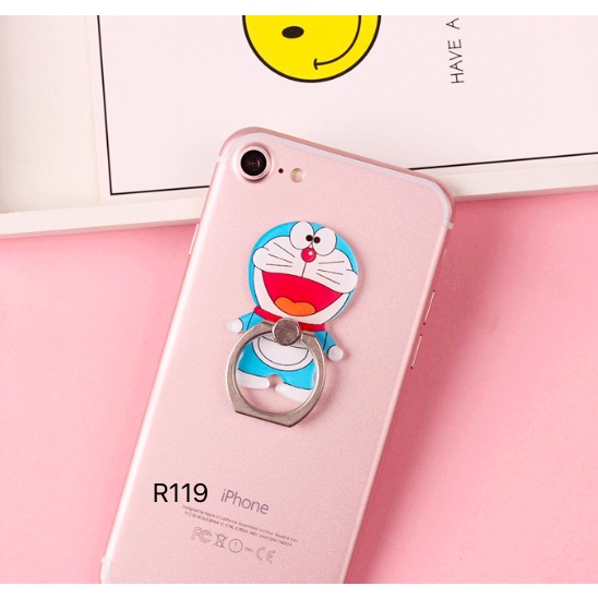 Kawaii Doraemon Kartun Smartphone Ring Support Universal Metal Finger Ring Lucu Tempat Ponsel Stand Rings