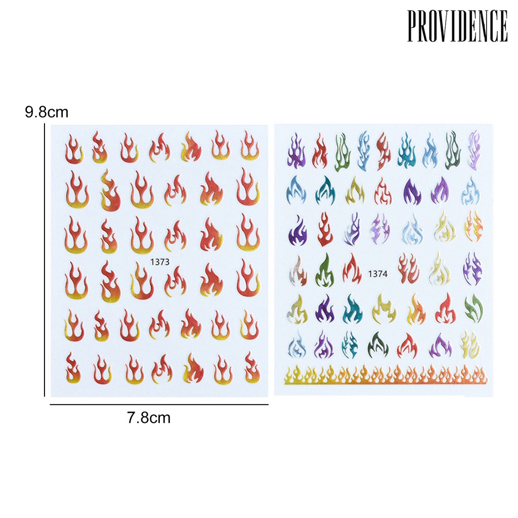 Providence 1set Stiker Kuku Jumlah Besar Pola Beragam Dapat Dilepas Tahan Lama Perekat Kuat Dekorasi Nail Art Warna-Warni Manicure Dekorasi Kupu-Kupu Nail Art Decal