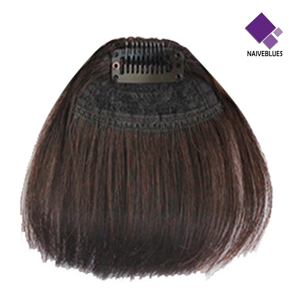 &lt; Naiveblues &gt; Tipis/Tebal Gadis Mini Mulus Palsu Bang Fringe Sopak Rambut Ekstensi