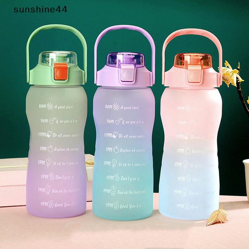 Sunshine Botol Air Minum 750ML Dengan Sedotan Botol Air Minum Motivasi Sport Cewek Anti Bocor Botol Minum Outdoor Travel Fitness Jugs ID