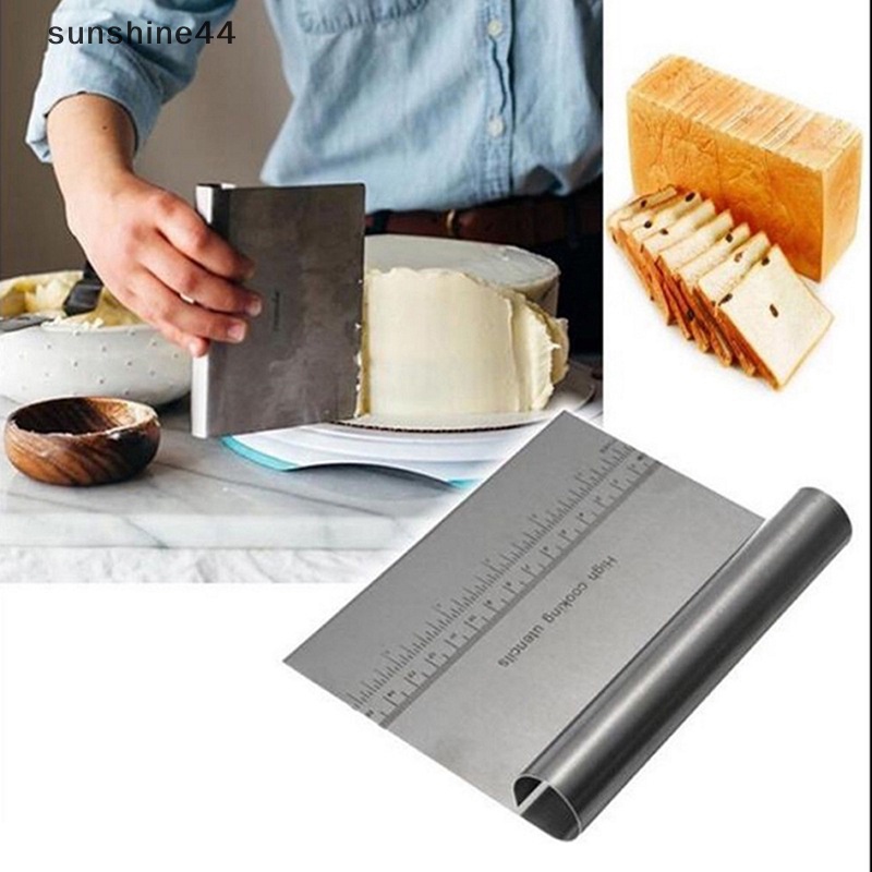 Sunshine Alat Pemotong Scraper Adonan Kue Stainless Steel Baking Cake Pengikis Adonan Masak ID