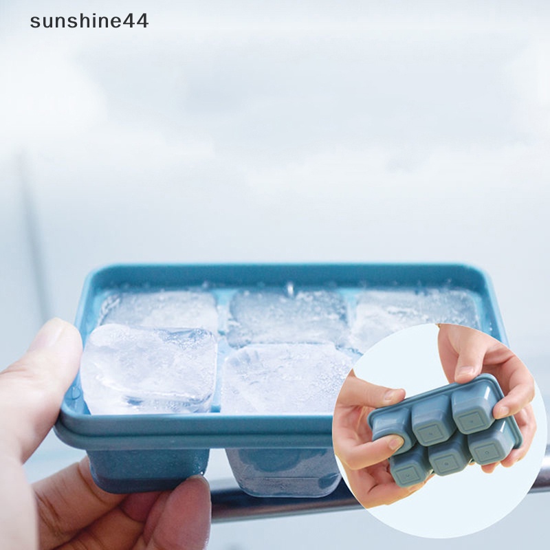 Sunshine Cetakan Es Batu Silikon Dengan Tutup Household Multicolor Square Ice Cube Mold ID