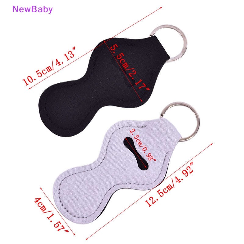 Newbaby Neoprene Floral Waterproof Lip Chap Lip Balm Holder Tas Gantungan Kunci ID