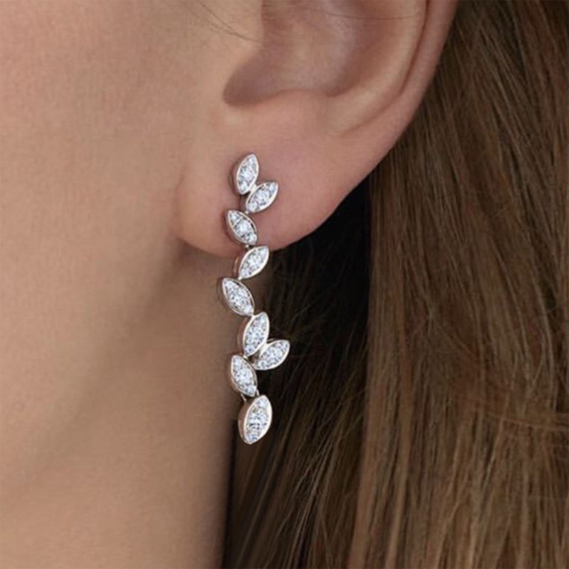 Anting Panjang Wanita Dengan Cubic Zirconia Anting Pengantin Wanita Mewah Untuk Pesta Pernikahan Hadiah Mewah Perhiasan Fashion