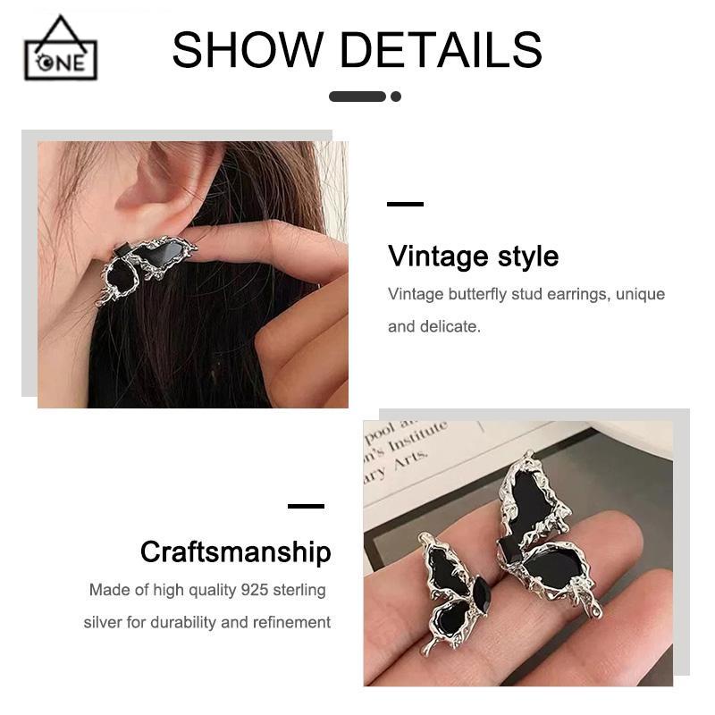 COD❤️Anting Tusuk Sterling Silver 925 Desain Kupu-kupu Anting Untuk Wanita-A.one