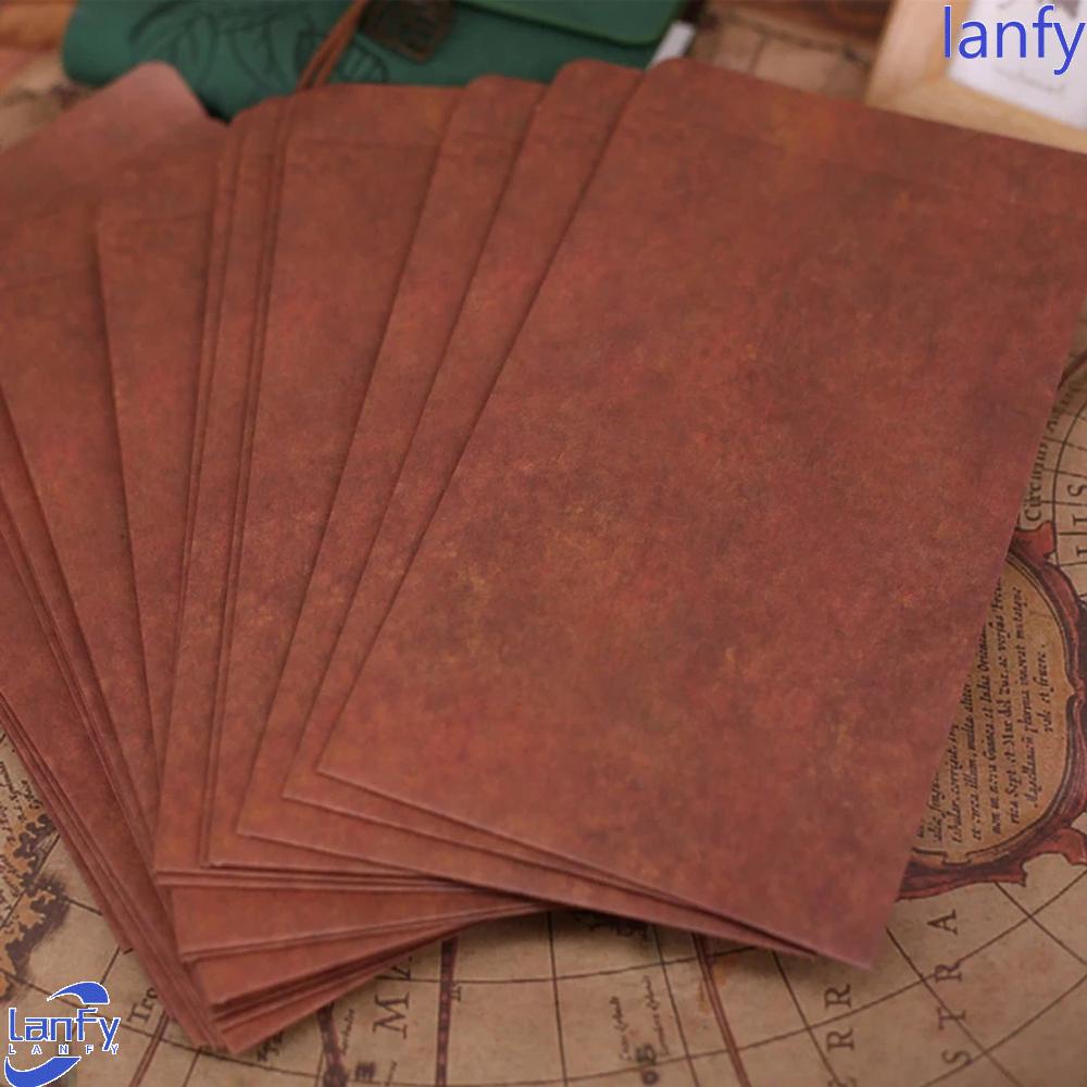 Lanfy Amplop Vintage Coklat DIY Postcard Gaya Lama Kartu Undangan Kertas Kecil Amplop Hias