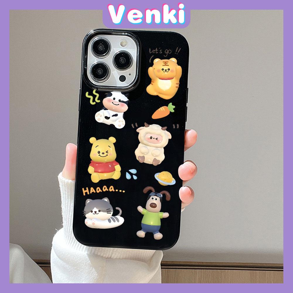 Venki - iPhone14 Case Soft Shell TPU Big Hole Candy Case Cute Puppy Cartoon Black Phone Case Protection Shockproof Compatible with iPhone 13 Pro max 12 Pro Max 11 xr xs max 7 8