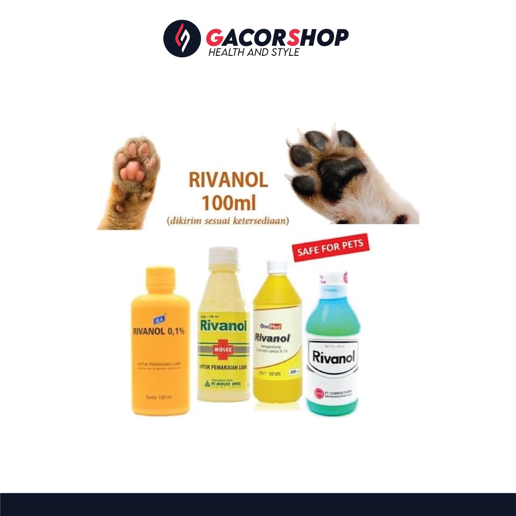 RIVANOL, cairan pembersih, pengering dan penyembuh luka kucing & anjing