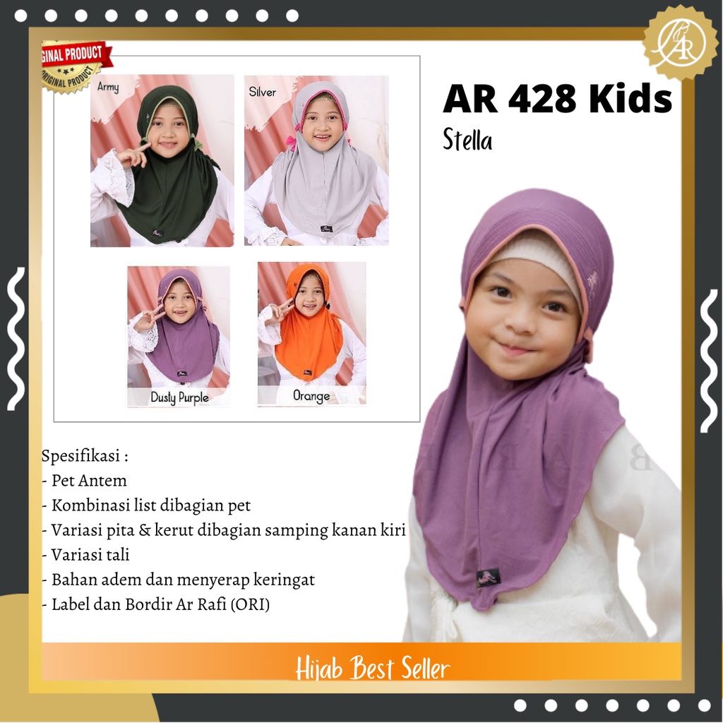 Diskon Hijab Arrafi Kids Lucu AR 428 Anak Imut Cantik