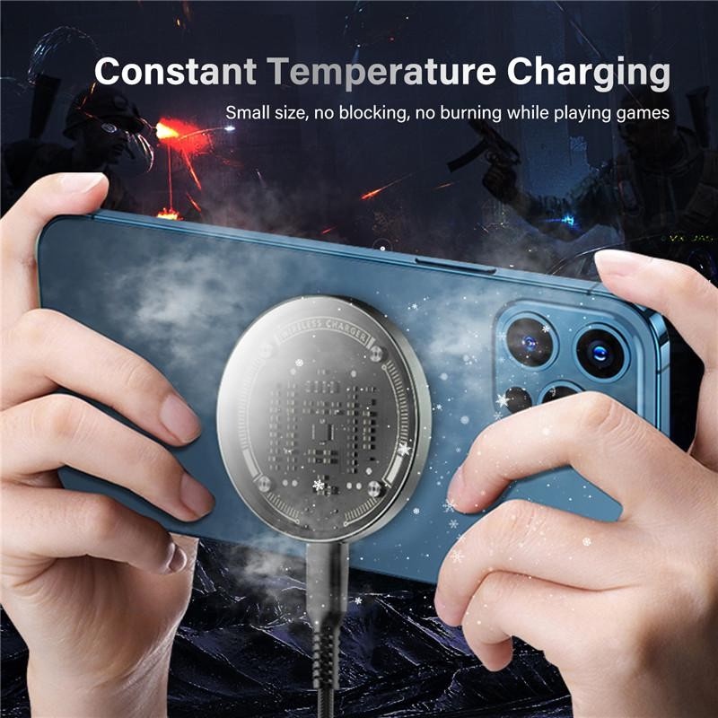 High Quality Transparent Magnetic Wireless Charger 15W Fast Charging Type C Wireless Charger