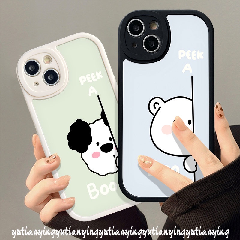 Case Untuk Oppo A17 A58 A7 A55 A16K A78 A95 A1K A12 A3S A96 A57 A17K A74 A15 A77s A16E A54 A5 A16 A76 A16s A9 A5s A31 Reno 8T 7 5Z 5F 7Z 5 Kartun Beruang Lucu Puppy Couple Soft Cover/Baju Couple Pasangan/Baju Couple Pasangan/Baju Couple Pasangan