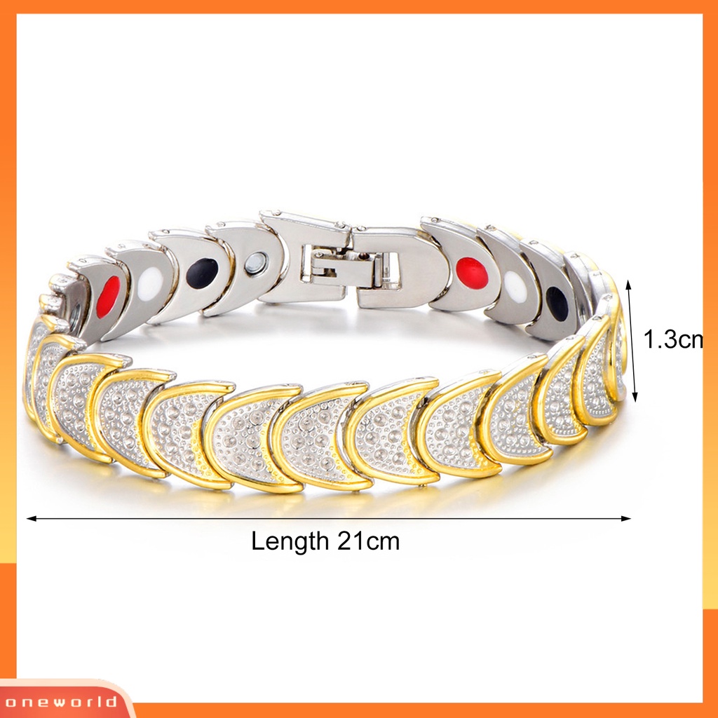[EONE] Ic Gelang Berlapis Emas Perawatan Sehat Penyembuhan Bulan Sabit Unisex Terapi Bangle Untuk Pacaran