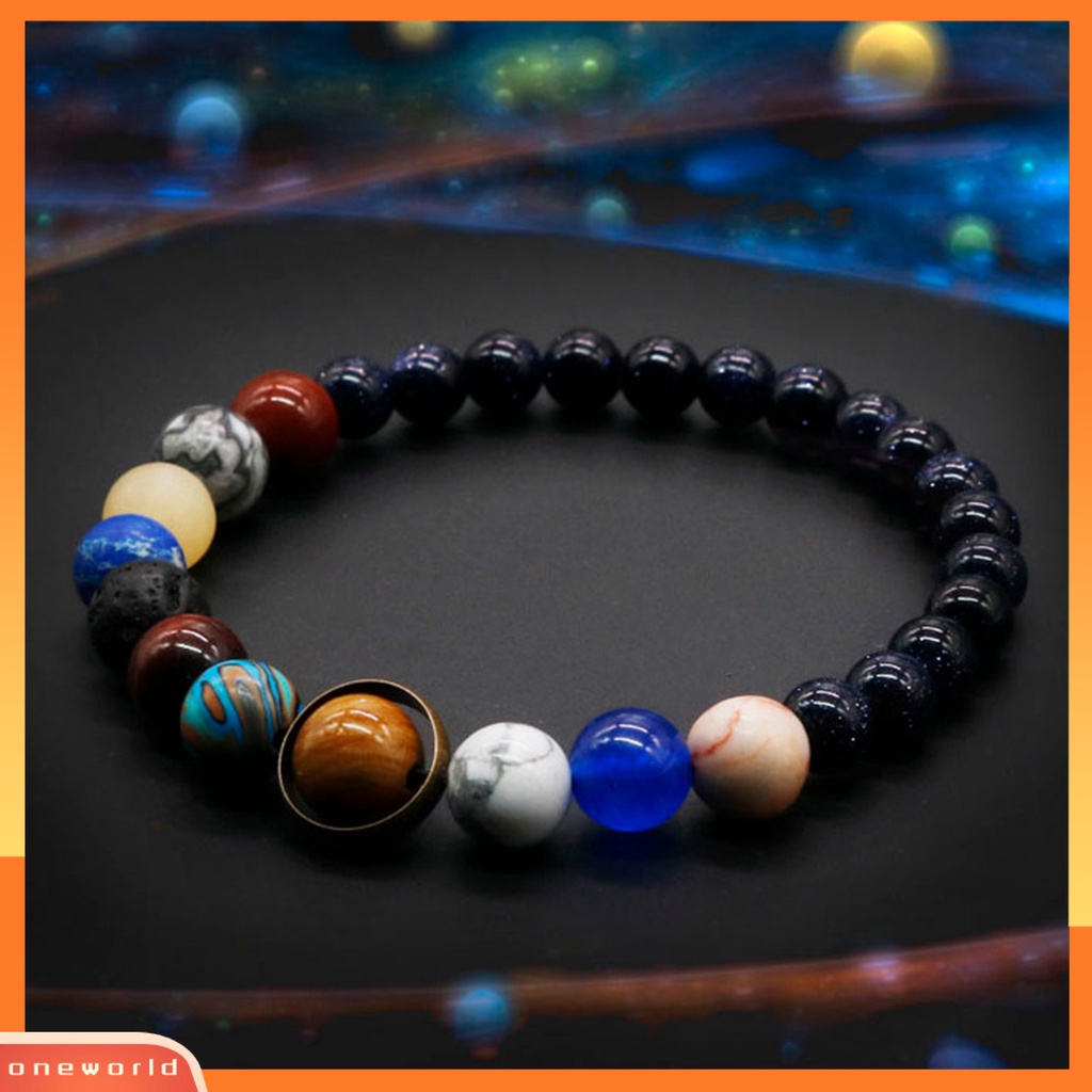 [EONE] Planet Gelang Manik-Manik Delapan Planet Batu Vulkanik Imitasi Warna-Warni Geometris Hadiah Sahabat Pria Wanita Semesta Tata Surya Manik-Manik Gelang Perhiasan Untuk Kehidupan Sehari-Hari