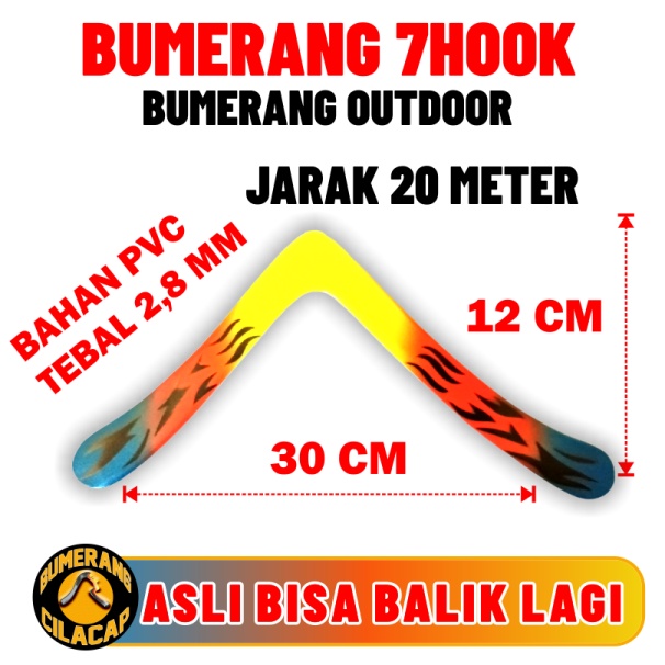 Bumerang Outdoor Bumerang asli bisa balik Boomerang 7Hook jarak 20 Meter