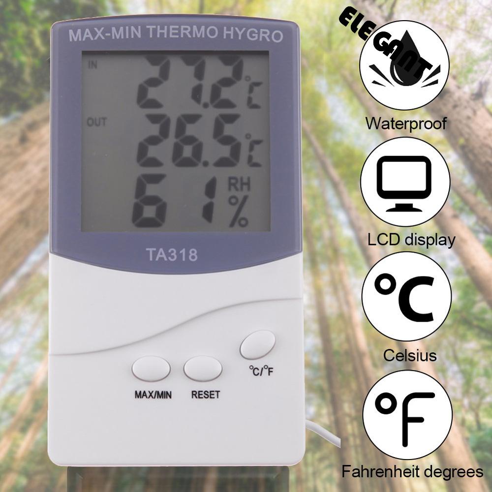 [Elegan] Thermometer Digital High Quality Pengukur Kelembaban Ruangan Outdoor Indoor