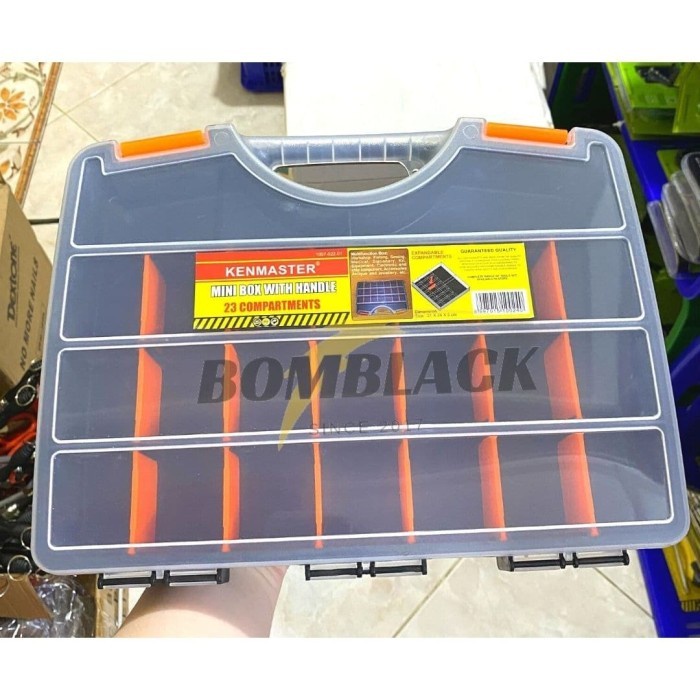 KENMASTER Mini Toolbox Sekat 23 Plastik Tempat Komponen Kotak Mur Baut TERMURAH