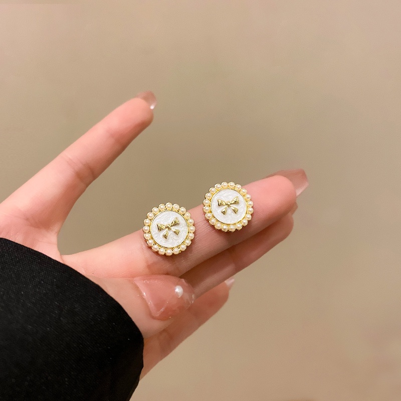 Ikatan Simpul Anting Mutiara Korea Mewah Ear Stud Aksesori Fashion Untuk Gadis Manis