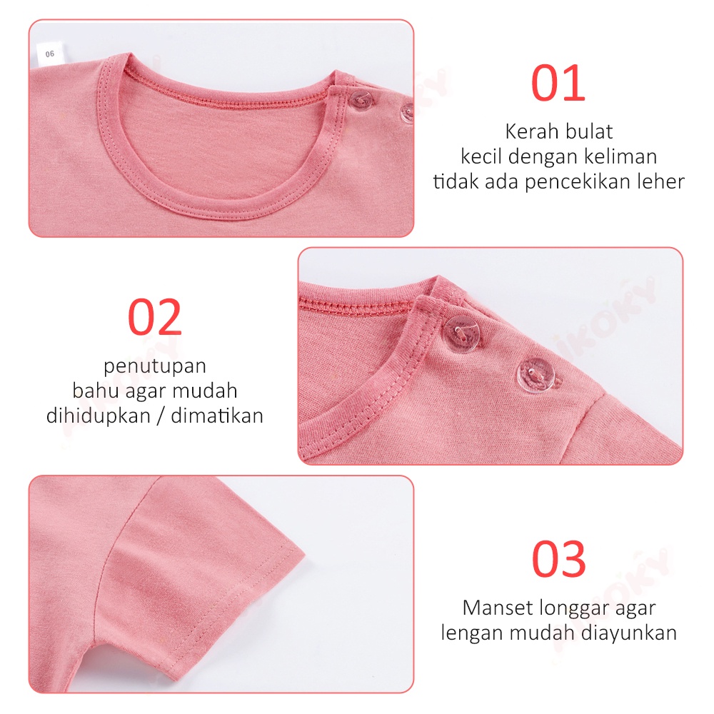 Aikoky 0-2 Tahun Setelan Pendek Anak Bayi / Baju Bayi  / Kaos Bayi Motif