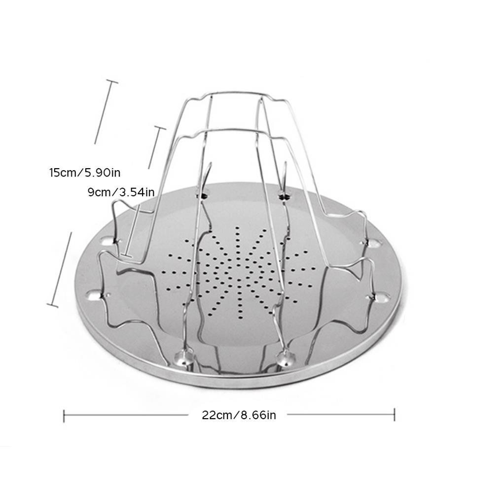 Kompor Camping Lipat Pemanggang Roti Stainless Steel Camping Toaster Rack Holder 4s Tray Pemanggang Roti