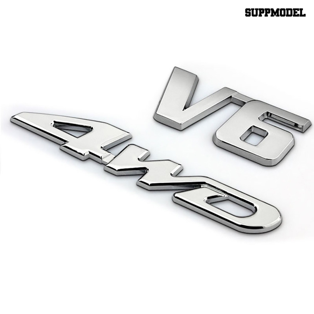 [SM Otomatis] 4WD V6 V8 Stylish Sport Car Auto Badge Emblem Bagasi Belakang Stiker Logam Dekorasi