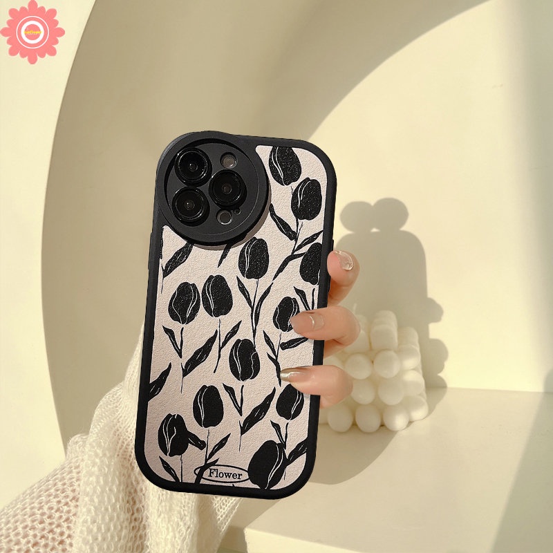 Casing Bunga Retro Untuk Redmi Note11 10 8 9 10s 11s 10 9s 9 11 Pro+Redmi 12C 10 A1 9 10A 10C 9A 9T 9C POCO F4 X3 NFC Pro M3 Mi 11T 12bunga Tulip Vintage Lembut Sarung