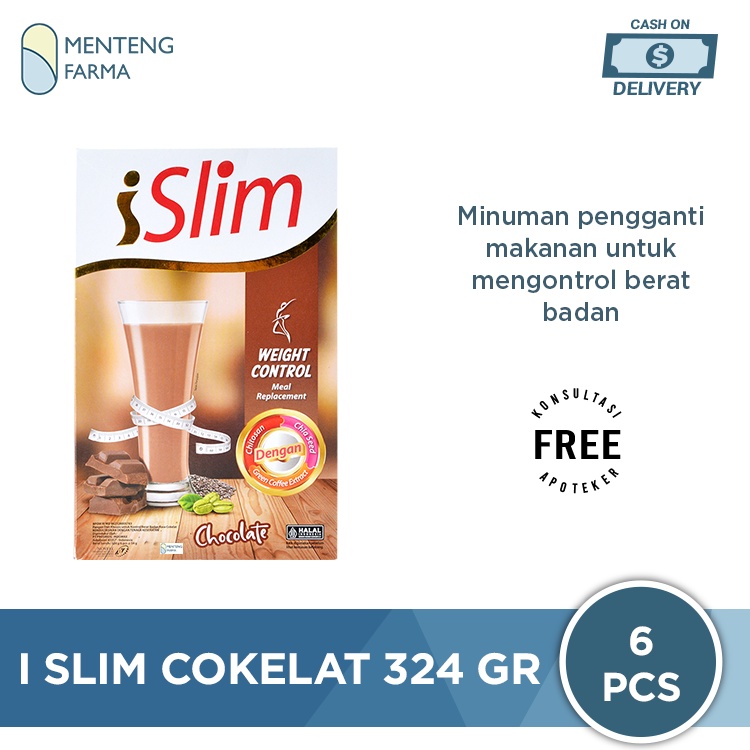 I Slim Cokelat 324 Gr (6 Pcs) - Susu Diet Pengganti Makan