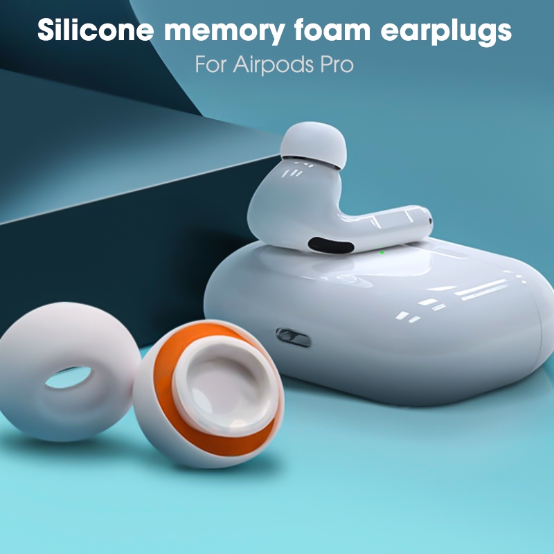 2pcs/set Earbud Spons Silikon Lembut Untuk Apple AirPods Pro/Bantal Telinga Headset Bluetooth Anti-slip Nyaman/Penyumbat Telinga Pengurang Kebisingan Yang Dapat Diganti