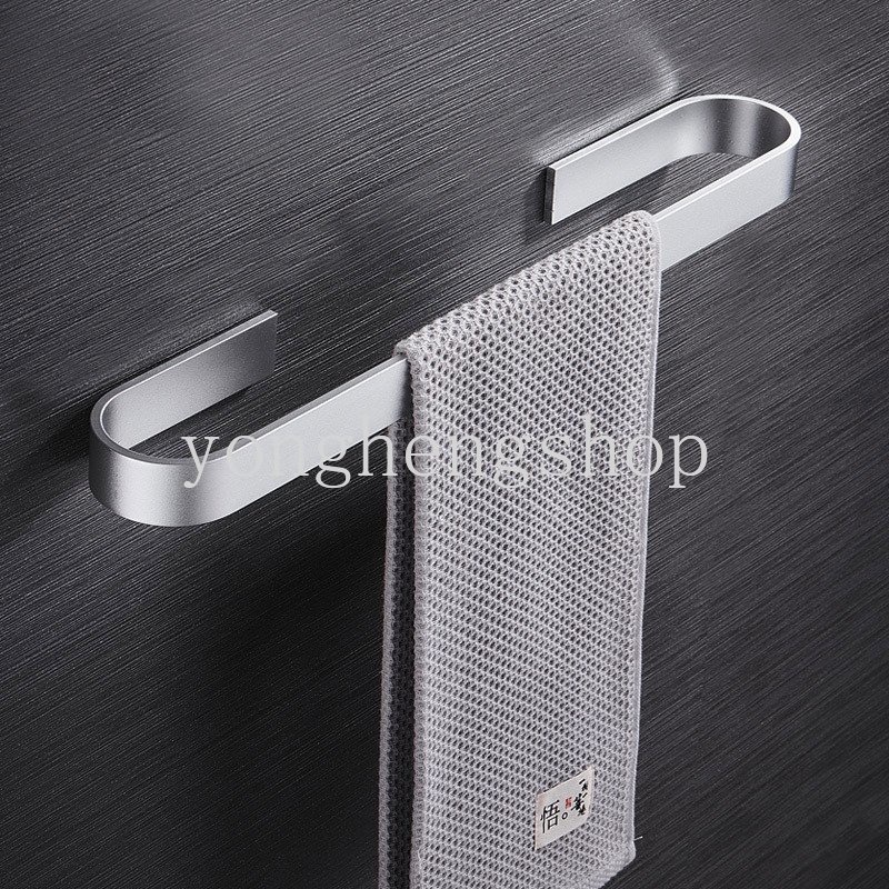 30-60 cm Ruang Aluminium Rak Handuk Bebas Pukulan Dinding Yang Dipasang Towel Bar Batang Gantungan Handuk Holder Sandal Rak Penyimpanan Kamar Mandi Organizer