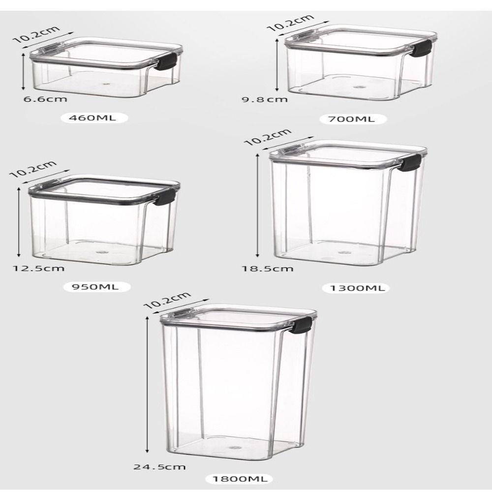 R-FLOWER Wadah Penyimpanan Kotak Penyimpanan Makanan Bening Multigrain Plastik