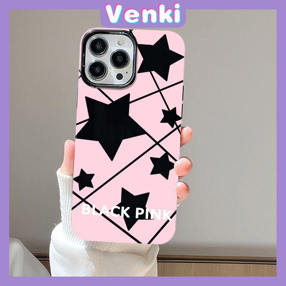 VENKI - For iPhone 11 iPhone Case Black Glossy TPU Soft Case Shockproof Protection Camera Cute Star Compatible with iPhone 14 13 Pro max 12 Pro Max xr xs max 7Plus 8Plus