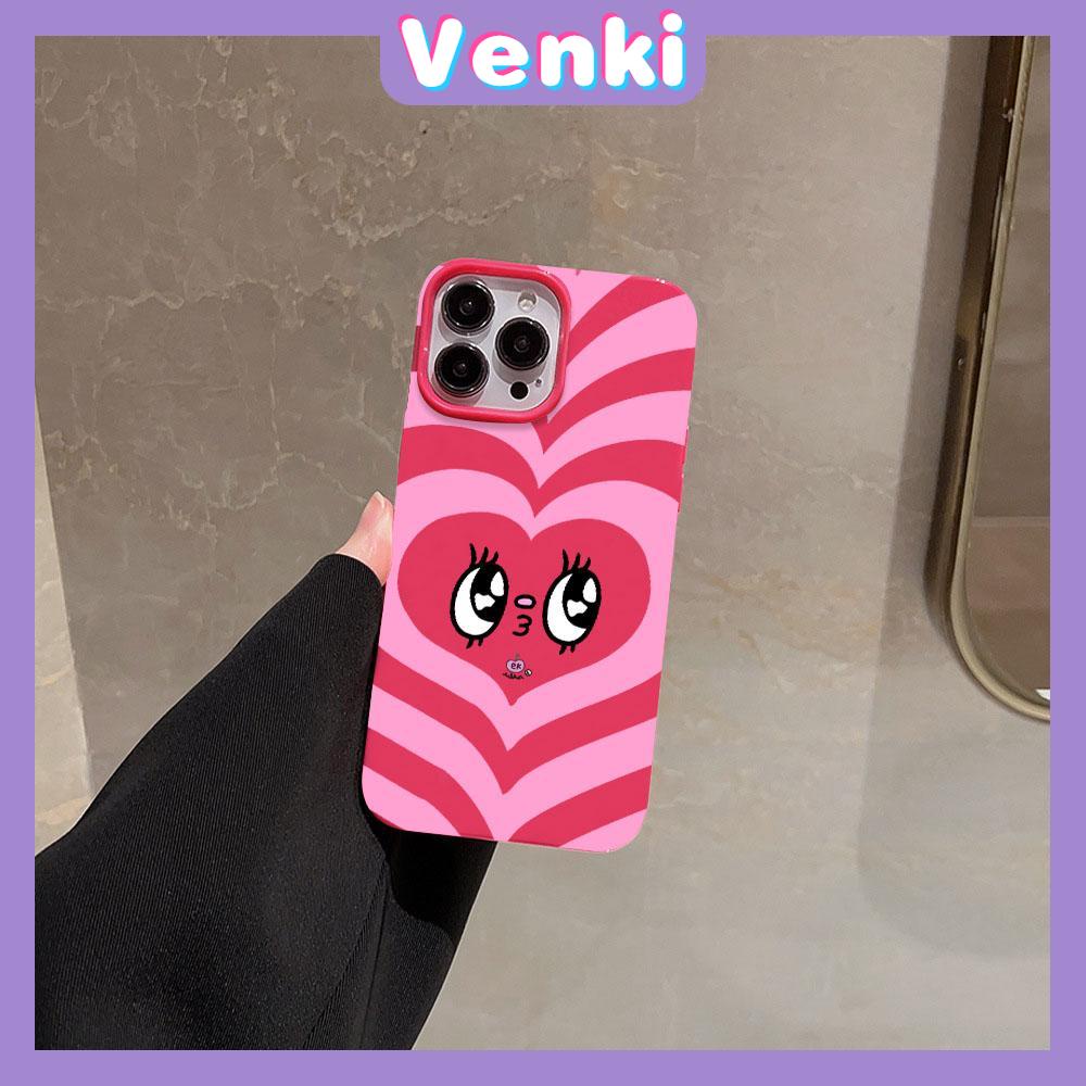 VENKI - For iPhone 11 iPhone Case Red Glossy TPU Soft Case Shockproof Protection Camera Cute Pink Heart Compatible with iPhone 14 13 Pro max 12 Pro Max xr xs max 7 8Plus