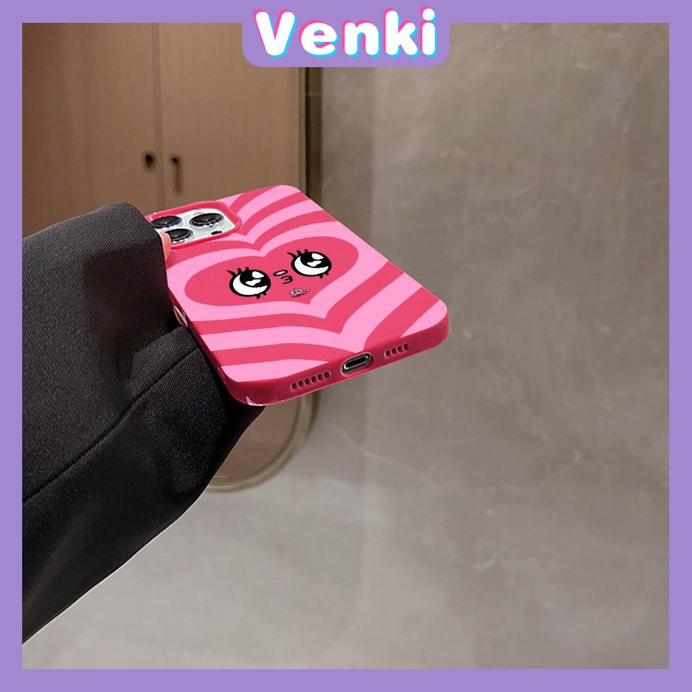 VENKI - For iPhone 11 iPhone Case Red Glossy TPU Soft Case Shockproof Protection Camera Cute Pink Heart Compatible with iPhone 14 13 Pro max 12 Pro Max xr xs max 7 8Plus