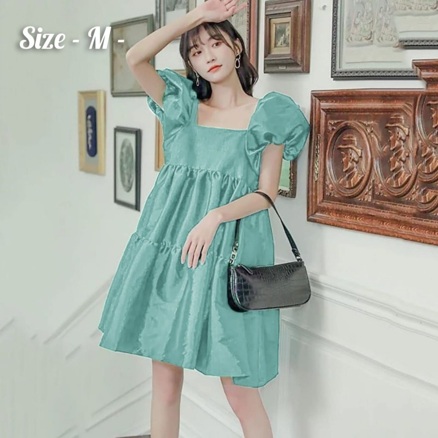 BAJU DRESS WANITA MURAH KOREA BAJU CASUAL TERUSAN PEREMPUAN PESTA REMAJA KEKINIAN POLOS KAYLA DEWASA