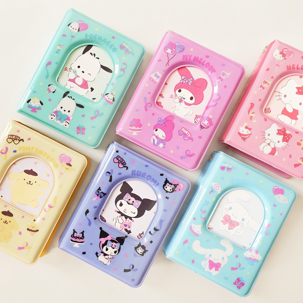 Galicici Sanrio Gaya Yang Sama Buku Kartu Tiga Inci/Kuromi Lucu/Pochacco Love Bean Album Buku Penyimpanan Kartu Kecil