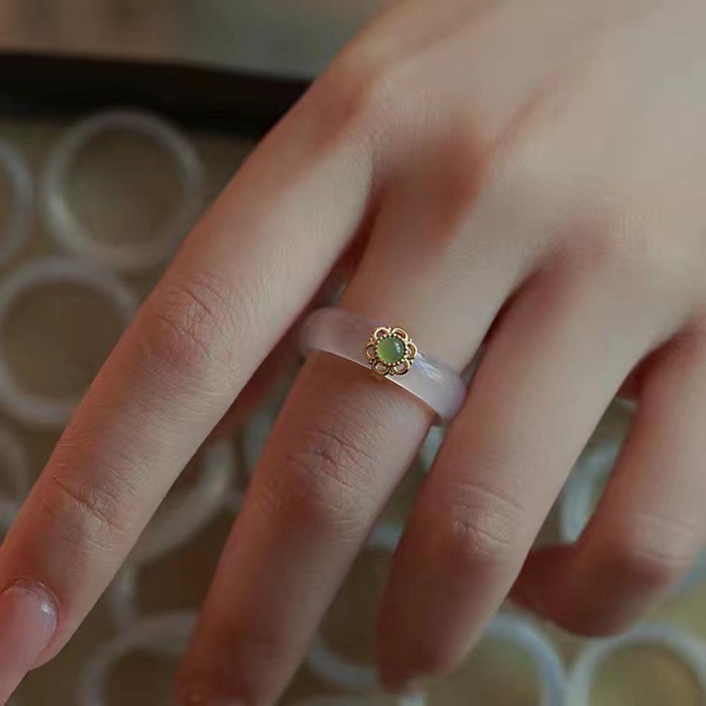 Mxbeauty Chalsedon Jari Cincin Kepribadian Baru Trendi Awan Bertatahkan Niche Desain Hadiah Hari Valentine Gaya Cina Cincin